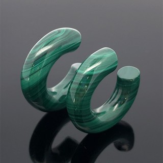 SAMMLERSTEINE 2er SET MALACHIT HALB DONUT ANGEBOHRT ges.ca. 72 05ct. SCHMUCKJAGD