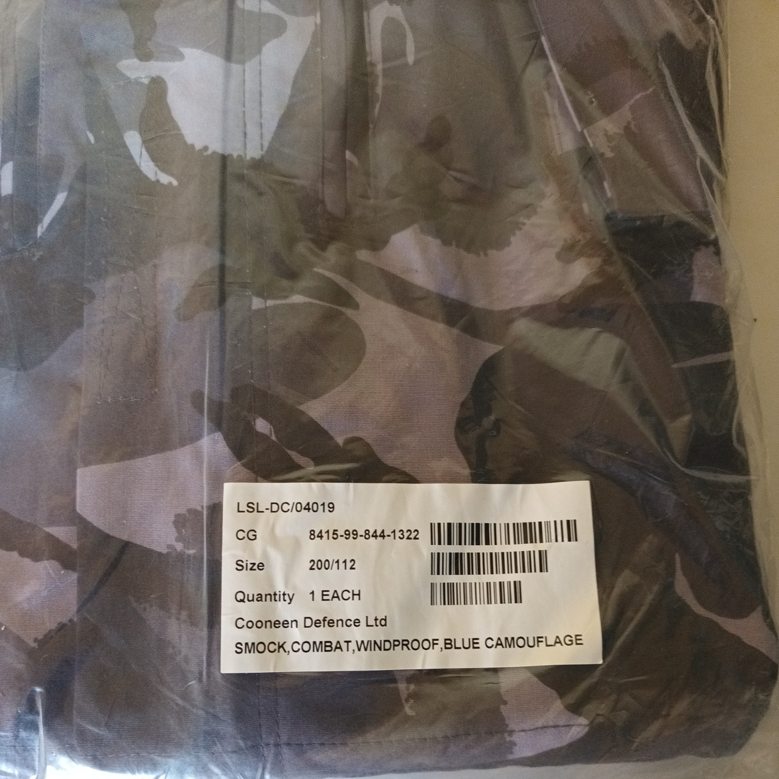 Rare Genuine British Army OPFOR blue camo Windproof Smock Combat jacket ...