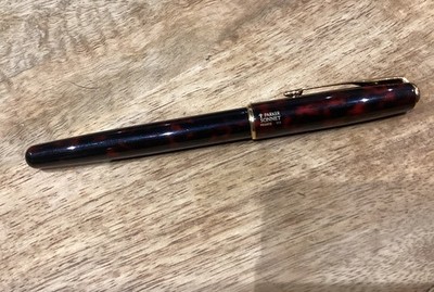 Parker Sonnet Laque Red Flame Füllfederhalter 90er Jahre massiv Gold 18K Feder