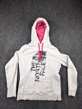 The North Face Hoodie Women's Medium White Long Sleeve Spell Out Logo Drawstring