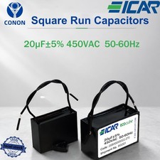 ICAR 20uF SQUARE Run Capacitor   400/450V motor pump spa dryer drill compress
