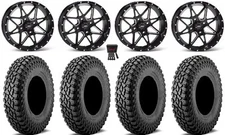 ITP Tornado 15" Wheels Black 32" Incursion A/T Tires Yamaha Viking Wolverine