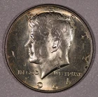 1964-D "Kennedy" Half-Dollar Silver Coin, Almost Uncirculated