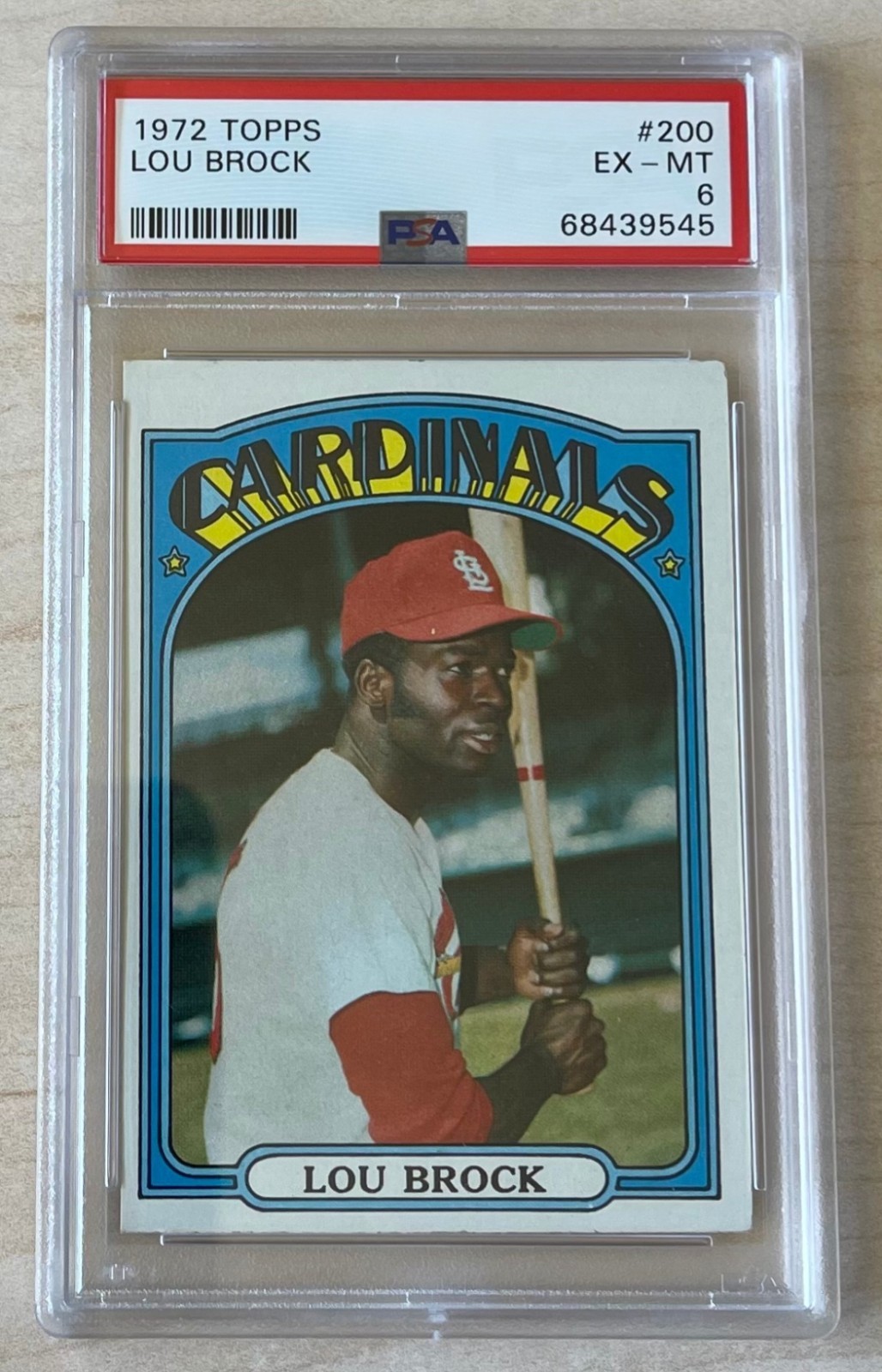 1972 Topps Lou Brock #200 PSA 6 EX-MT HOF St. Louis Cardinals