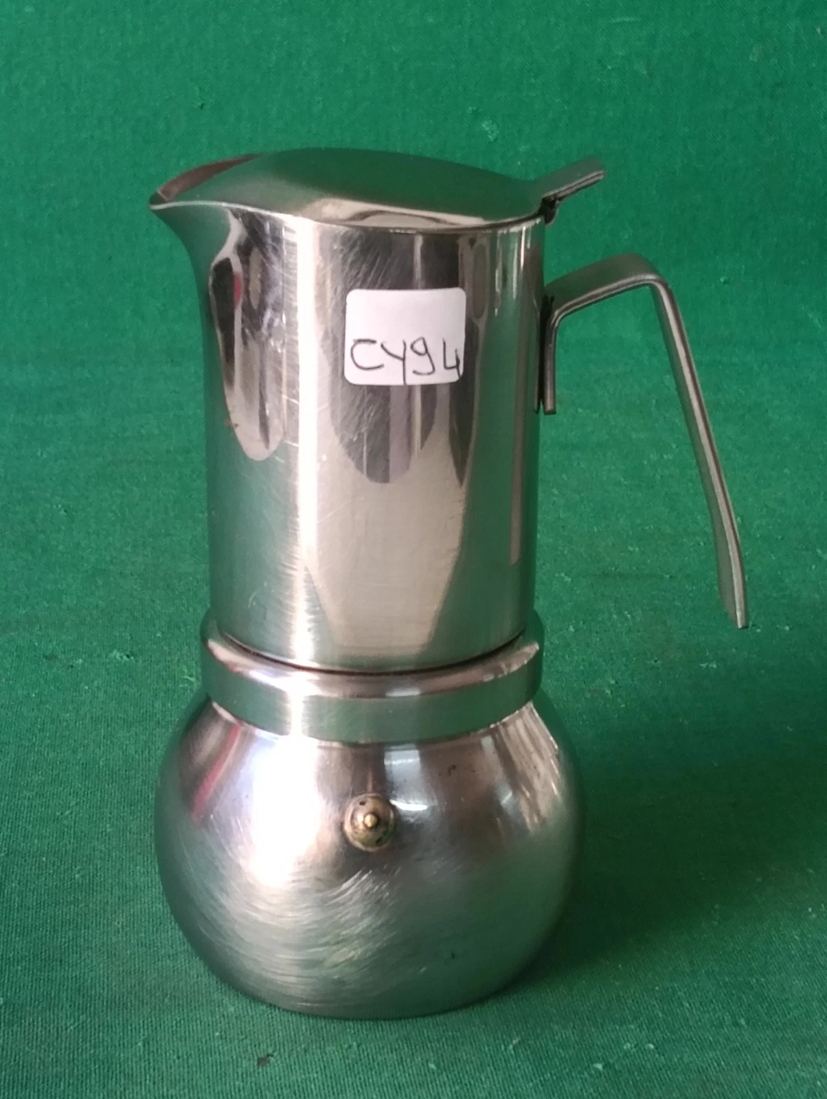 VINTAGE STELLA SAN FRANCISCO 4/2 CUP STAINLESS STEEL 18/10 COFFEE MAKER. CY94
