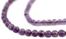 Round Amethyst Beads 4mm Purple Gemstone 16 Inch Strand