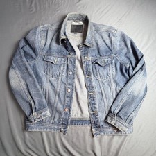 GAP Men Denim Jean Jacket Size XL Bomber Trucker Rugged Workhorse Classic Iconic