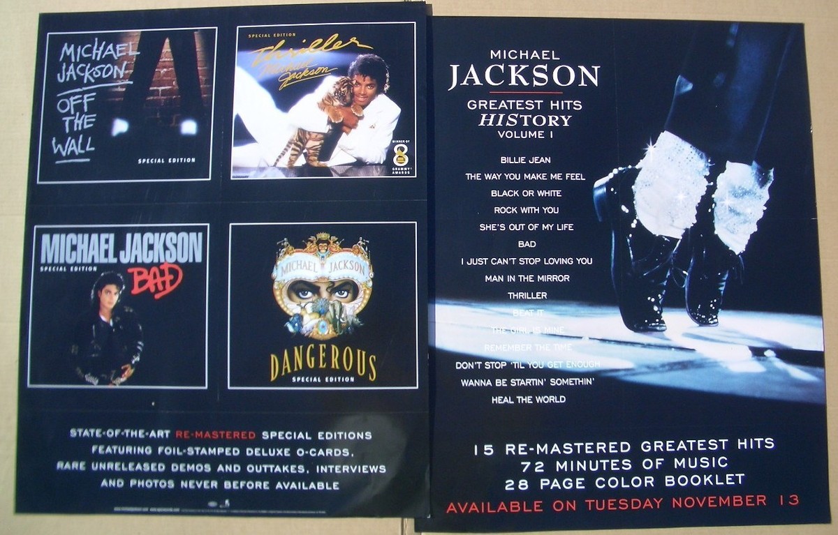 マイケル・ジャクソン プロマイド ポスターセット Michael Jackson Thriller Era 12x10 BAD Album Glass Framed Photo