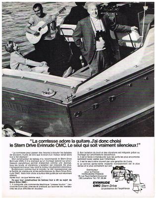 advertising 1970 EVINRUDE engine boat WTO the Countess & gypsies