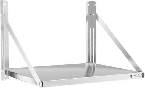 Royal Catering Wandregal klappbar bis 40 kg Edelstahl 60 x 45 cm