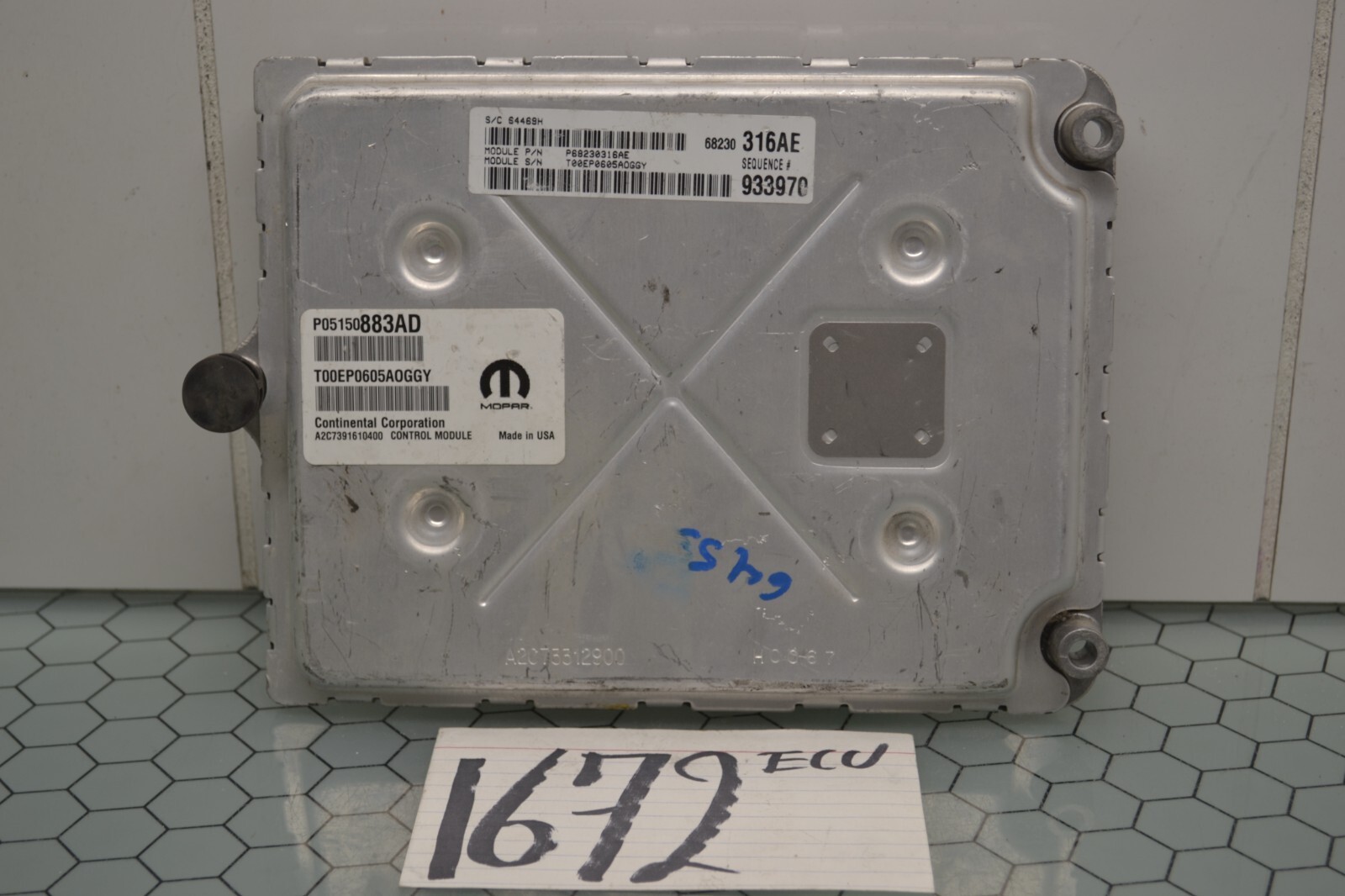 2015 Dodge Charger #1672 Engine Computer ECM ECU 68230316AE