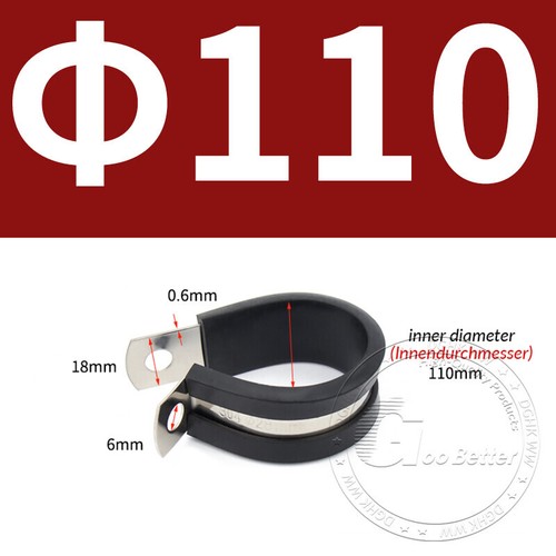 Rohrschellen Leitungsschellen Schlauchschellen mit Gummi 6mm - 200mm DIN 3016 - Bild 46 von 109