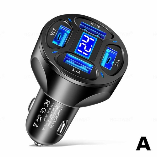66W Car Fast Charger Cigarette Lighter Adapter 4-Port USB A+USB - Photo 18 sur 20