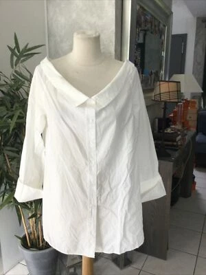 Chemise ZARA taille XL col épaules tombantes coton blanc tres bon état - Photo 1/4