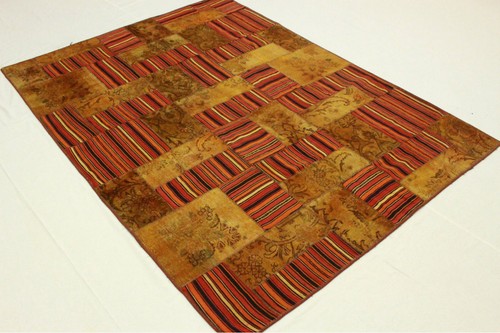 Patchwork Teppich Braun Rot in 270x200cm - Bild 2 von 5