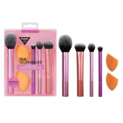 Real Techniques 6 Piece Everyday Essentials Makeup Brush Set, Multicolor
