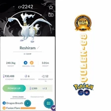 Pokémon Go - Shiny Reshiram Black Background - Trade Registered