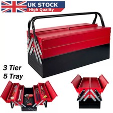 Image of Metal Cantilever Toolbox Heavy Duty 5 Tray Toolbox Storage Tool Box 43x22x21cm