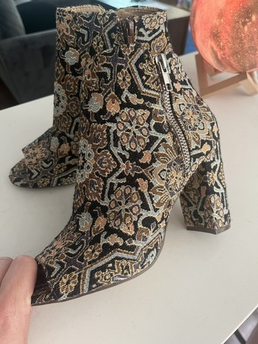 Candies Upholstery Style Open Toe Booties