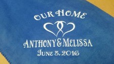 Hearts Anniversary Bride & Groom Personalized Wedding Fleece Blanket Throw Gift