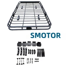64" For SUV Roof Rack Basket Cargo Carrier w/ Extension Top Luggage Holder