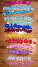 Lot of 3 New petal Wreath ballet headpiece Bun wrap 6 wired flowers 13 colors
