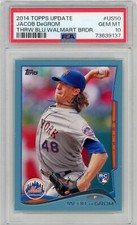 2014 Topps Update Baseball #US50 Jacob DeGrom Blue Walmart Border Rookie PSA 10