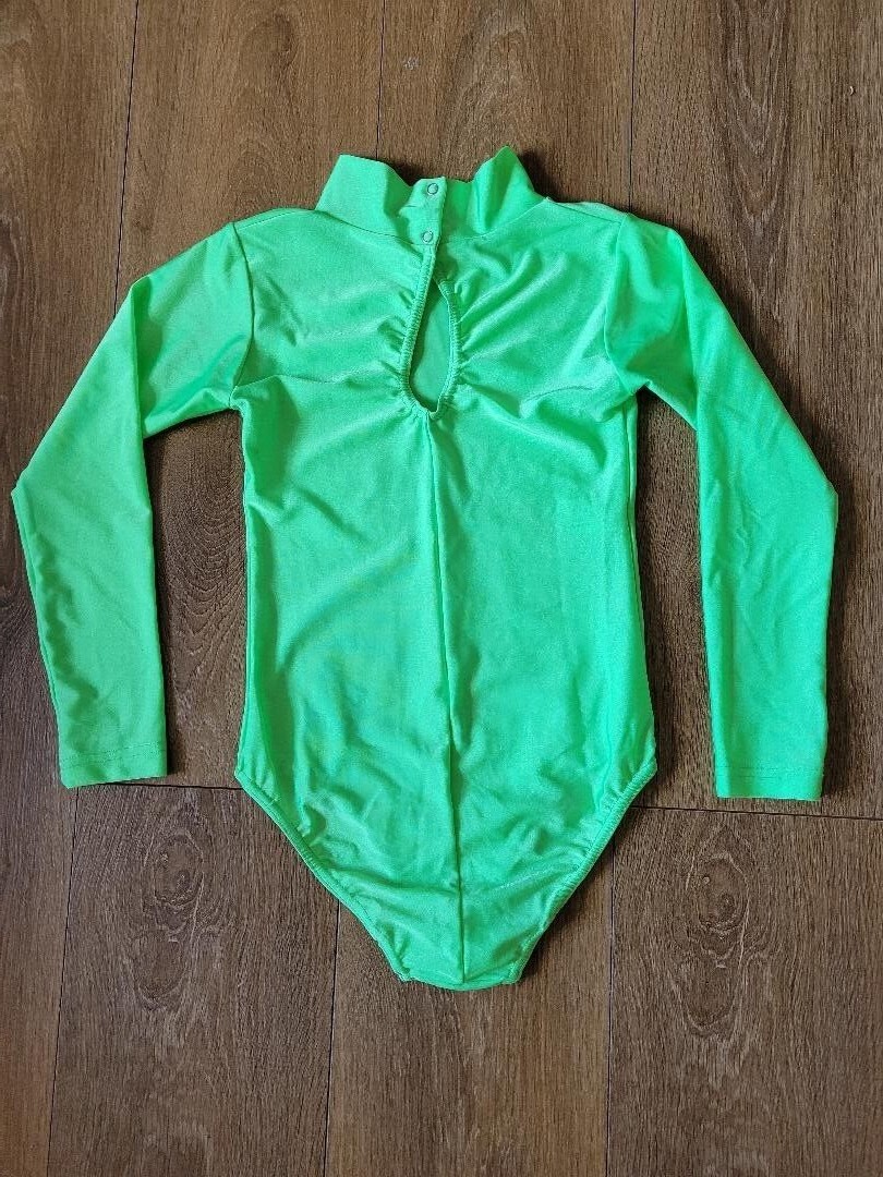 Neon Green Dancegear High Neck Lycra Leotard Jazz Dance Modern Costume