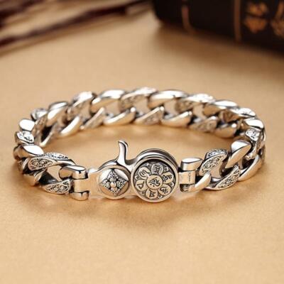 Silver Bangle Bracelet Chain Popular Vintage Bracelets Mens Jewelry