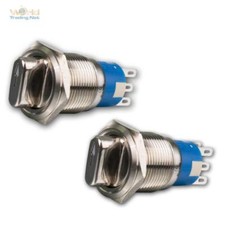 Drehschalter Edelstahl, 1/2-polig, 250V- 3A, IP50, Wendeschalter Metall Schalter