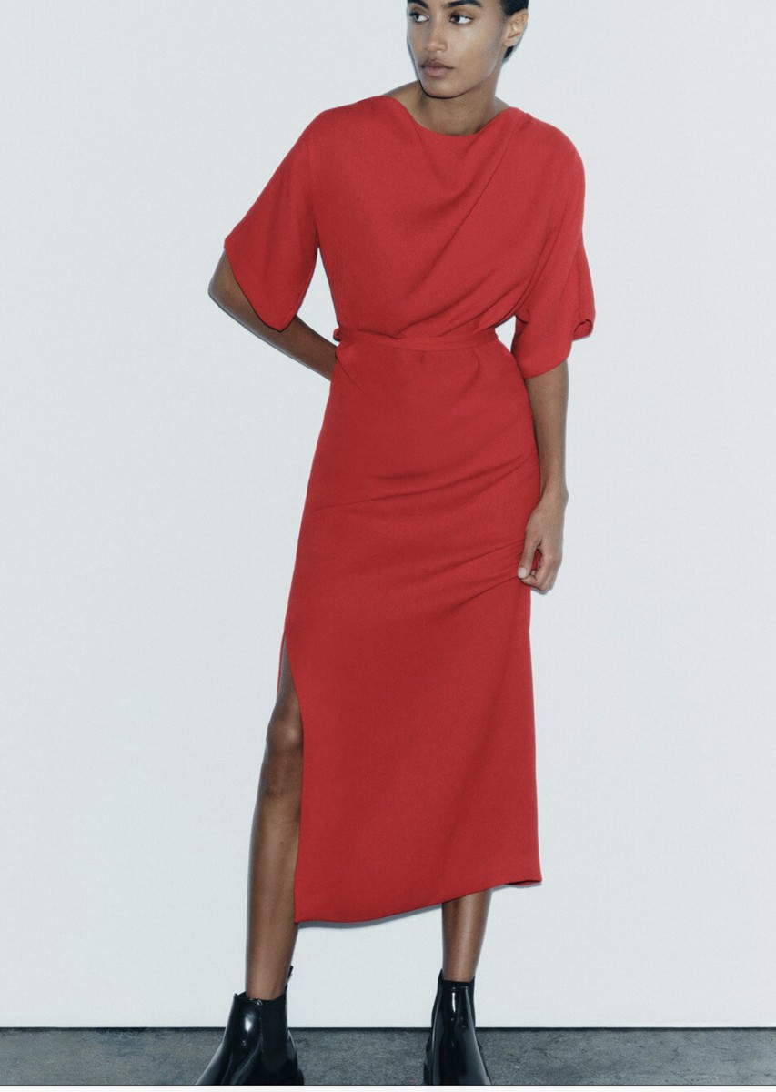 ワンピース Anduze Belted Check Dress / S / rouge シアーチェックアンサンブルワンピース[品番：MKSW0061228