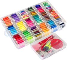 218Pcs Embroidery Floss Cross Stitch Threads,Bracelet String Kit with Organizer