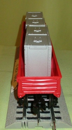 K-Line 6522 Santa Fe Red Gondola w/ Remv. 4 Crate Load O/027 ga wks/ Lionel 1990 - Picture 3 of 8