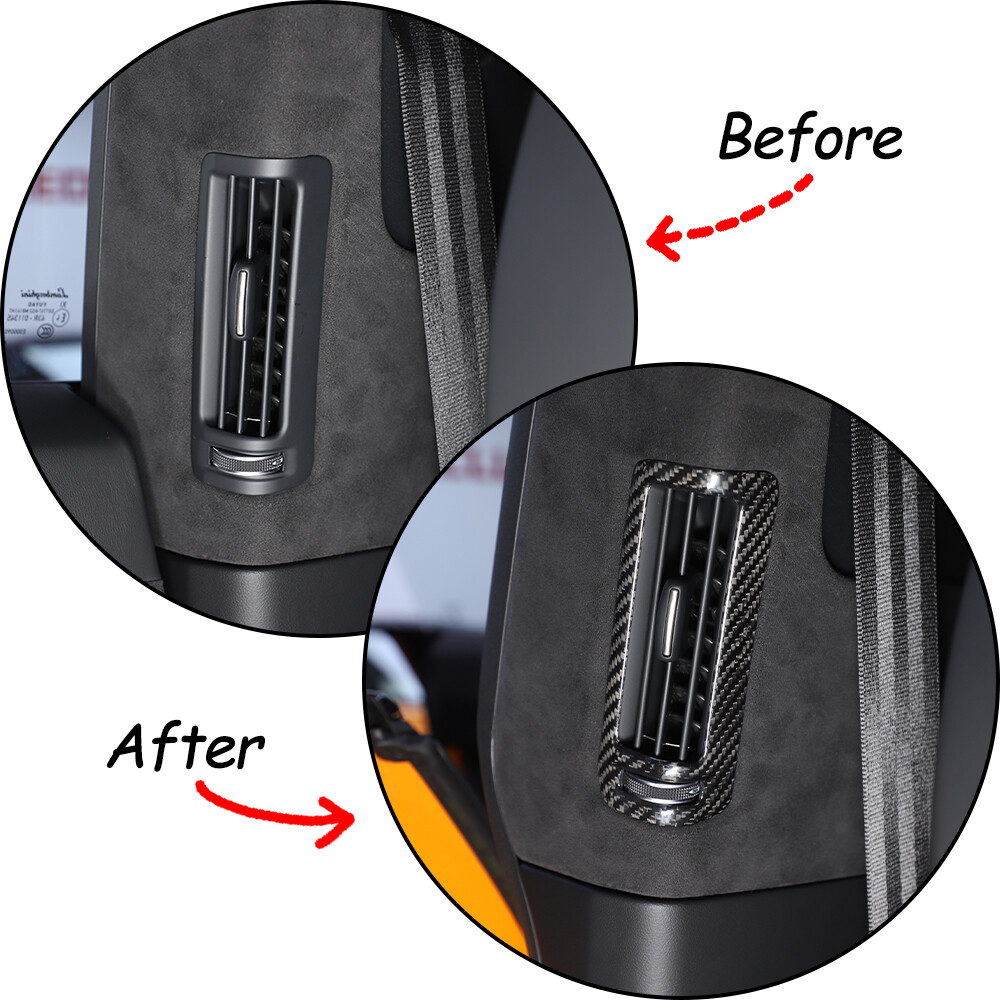 Real Carbon Fiber B Pillar Air Outlet Vent Cover For Lamborghini URUS 2018-2023