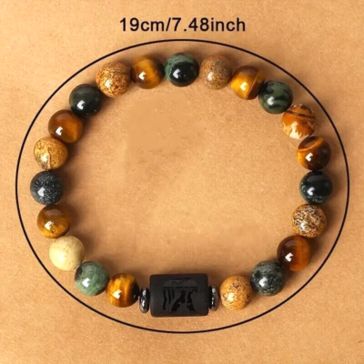 Stylish Zodiac Sign Gemini Natural Stone Bracelet Tiger Eye Stone