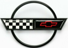 Gm Licensed 1991-96 Corvette Fuel Gas Door Lid Cross Crossed Flags Emblem Badge