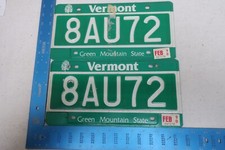 Vermont VT License Plate Tag 1990 90 Pair Set 8AU72