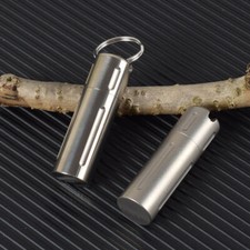TA2 Titanium Waterproof Pill Container Case Holder Box Keychain Outdoor EDC Gift