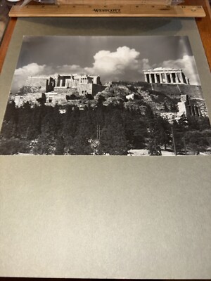 Antique Acropolis Ruins w Propylaea & Parthenon Mounted Greek Architecture Photo