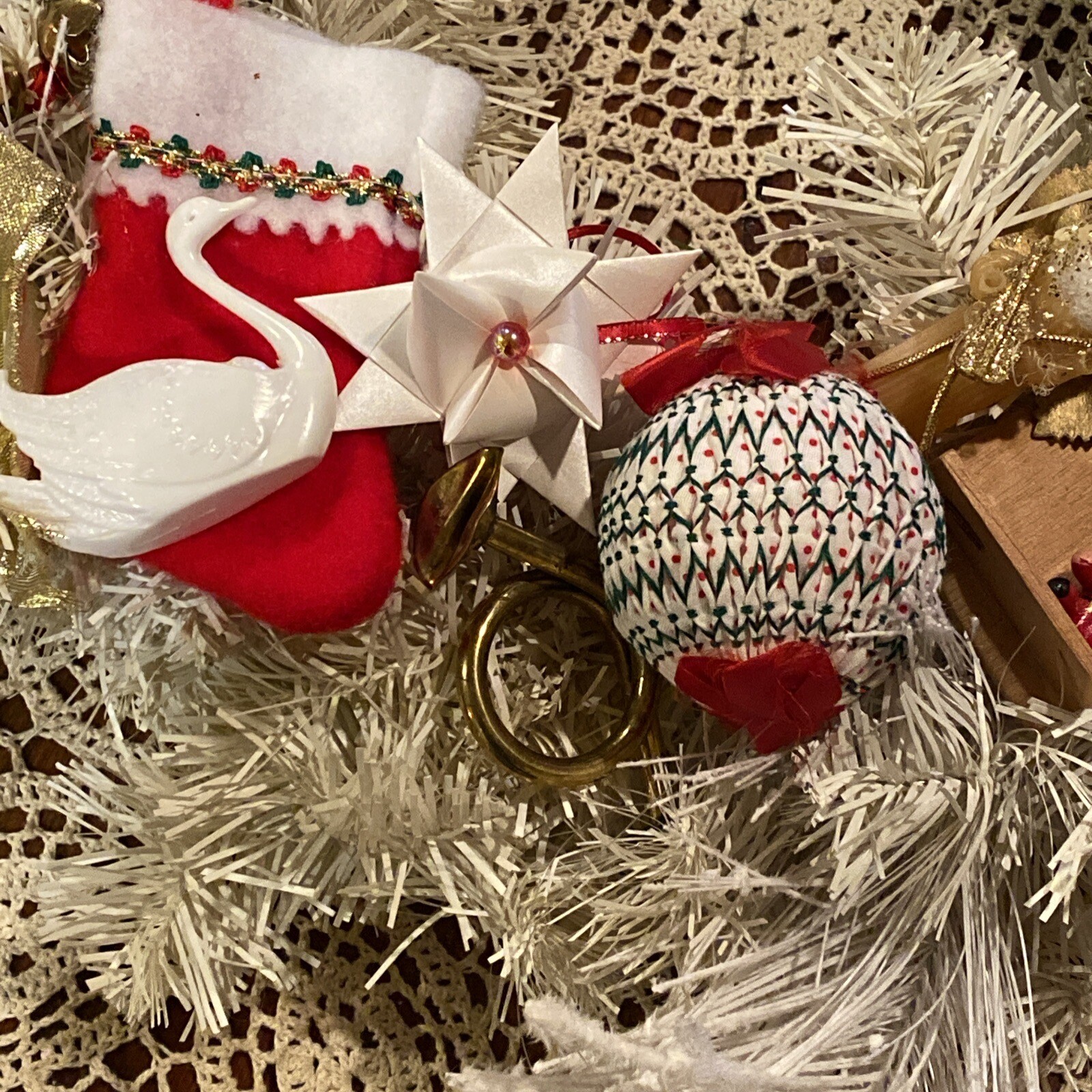 Handmade OOAK Vintage KITSCH Ornament Christmas Wreath Kitschy Quirky