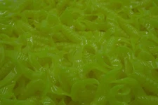 2" Yellow Twin Tail Twister Grubs Crappie Perch Walleye Bass Fishing Killer Jigs