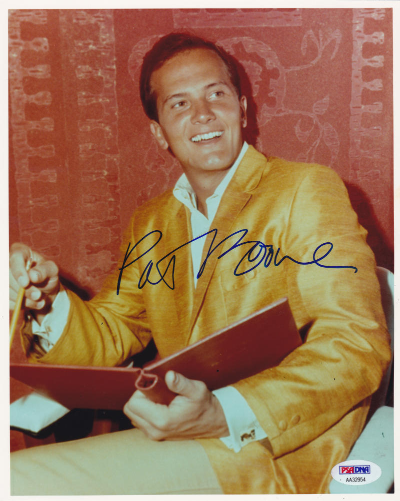Pat Boone Autographed Signed 8X10 Authentic Autograph Classic Legend PSA/DNA COA