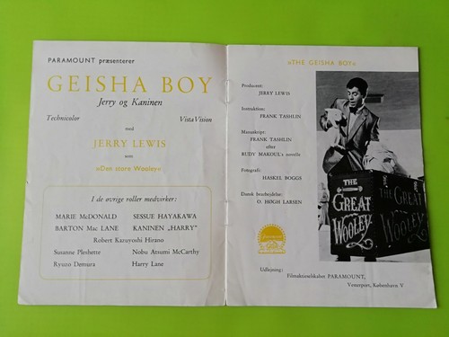 Danish Movie Program "The Geisha Boy" 1958.Jerry Lewis. Sessue Hayakawa. - Bild 2 von 7