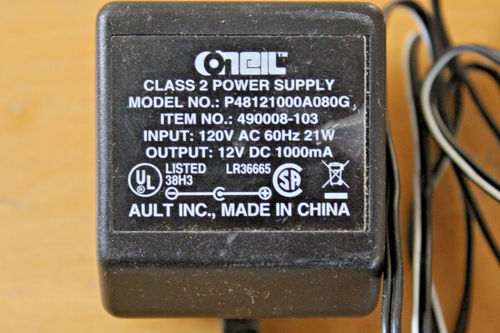 Oneil P48121000A080G Class 2 AC Power Supply Charger Adapter RT Angle 490008-103 - 第 1/4 張圖片