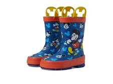 Western Chief Kids Boy's Size 10 Blue Disney Mickey Mouse Rubber Rain Boots NEW