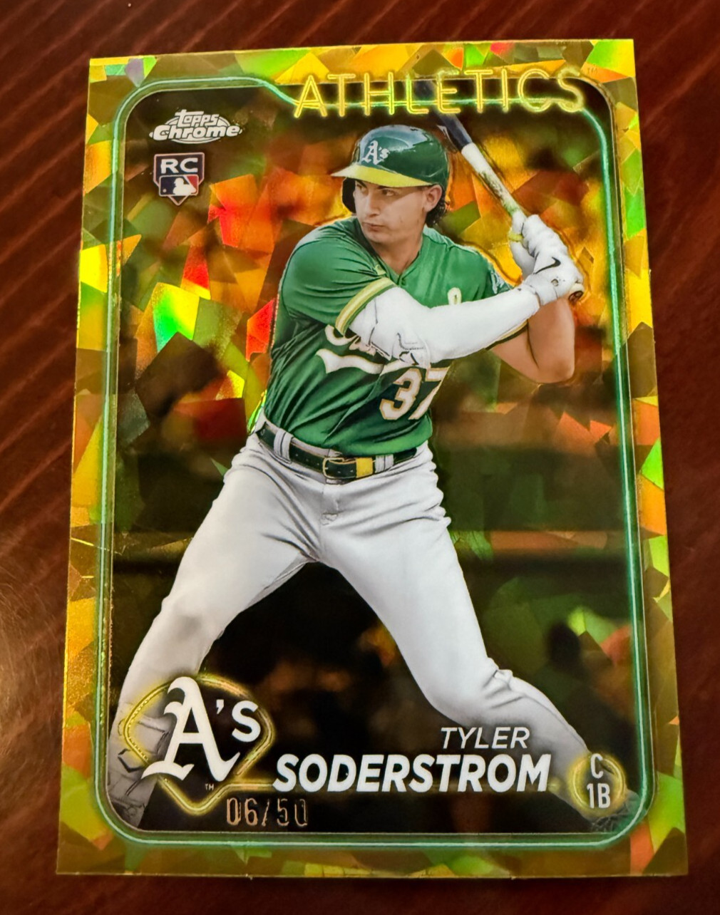2024 Topps Chrome Sapphire Tyler Soderstrom RC Rookie Athletics Gold /50