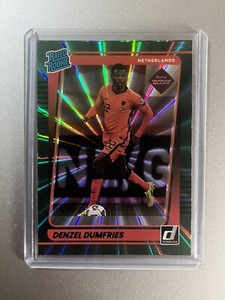 Denzel Dumfries Netherlands Panini Donruss Soccer 21-22 GREEN LASER RATED ROOKIE