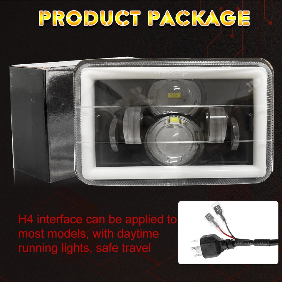 Faros LED Fit 2002-2022 Fit Western Star 4900SA 4900SB más brillantes 4 piezas 4x6" Foto 2 de 4