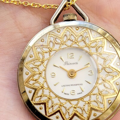 Vintage Swiss Princess Ornate Watch Necklace | eBay display picture 2