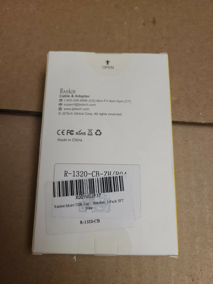 Rankie Cable Micro USB Alta Velocidad Datos y Carga Nylon Trenzado Paquete de 3 Foto 3 de 4